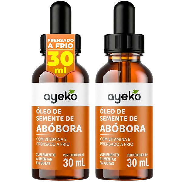 Kit 2x Óleo De Semente De Abóbora + Vitamina E 30ml Gotas Puro Prensado a Frio - Ayeko
