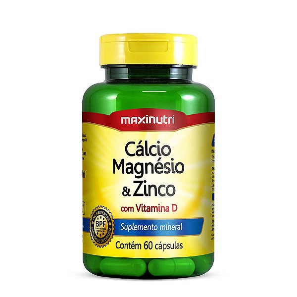 Cálcio Magnésio E Zinco 60 Caps - Maxinutri