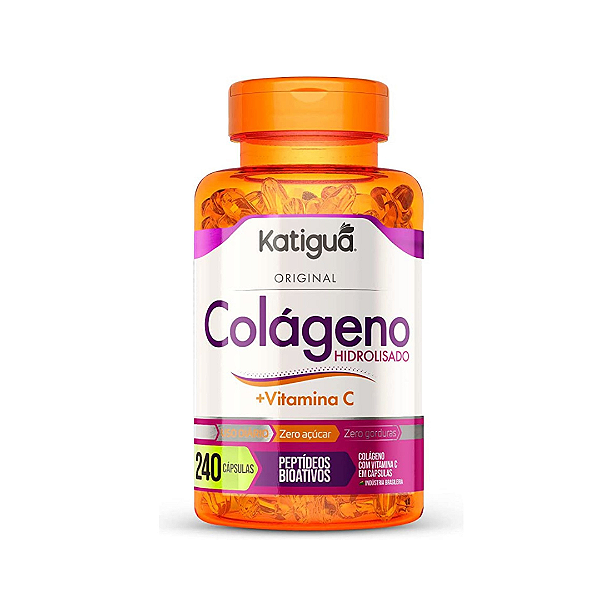 Colágeno Hidrolisado C/ Vitamina C 500mg 240caps - Katigua