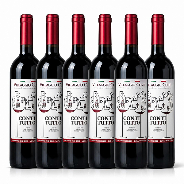 Caixa com 6 unidades Vinho Tinto Conti Tutto VII 750ml