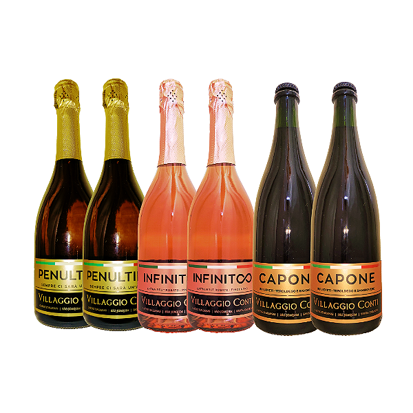 Caixa Mix Espumantes - Extra Brut, Brut Rosé, Surlie Rosé VILLAGGIO CONTI