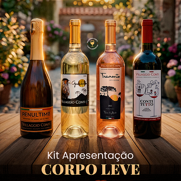 KIT APRESENTAÇÃO CORPO LEVE - 4un.Vinhos VILLAGGIO CONTI