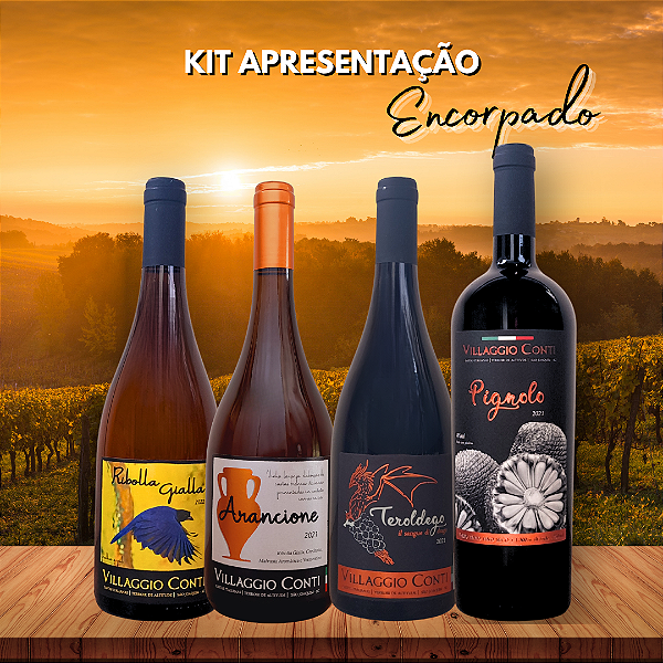 KIT APRESENTAÇÃO ENCORPADO - 4un.Vinhos VILLAGGIO CONTI