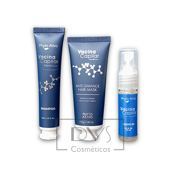 Miniatura Kit Vacina Capilar | Hidratação com Ácido Hialurônico | Phyto Ativo