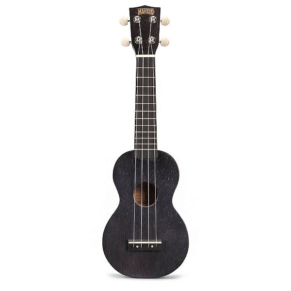 Ukulele Soprano Natural Preto Transparente - Série Kahiko