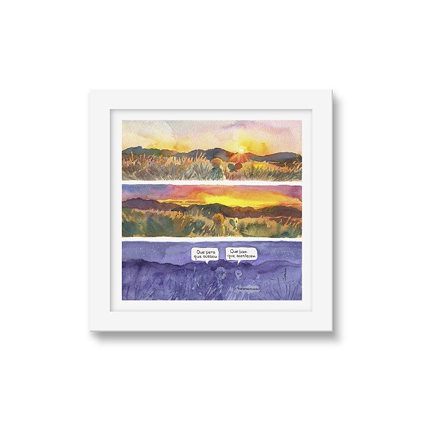 Que pena que acabou - Tirinha Téo & O Mini Mundo - 15x15 cm - Moldura branca