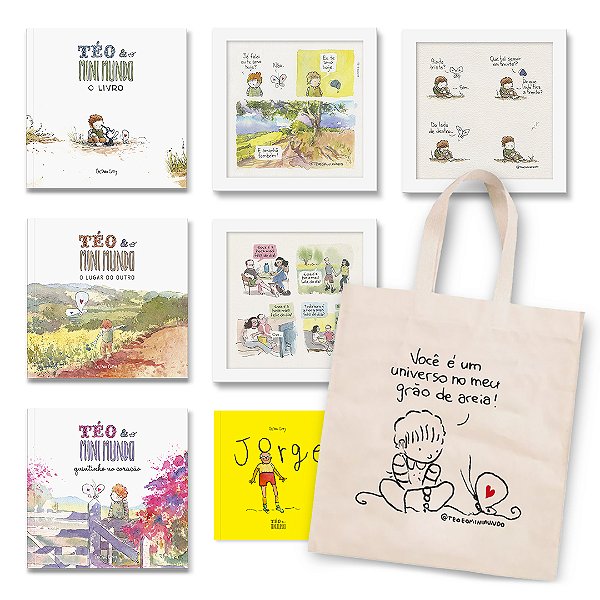 Coleção Téo & O Mini Mundo COMPLETA + 3 Quadros + Ecobag + Livro do Jorge