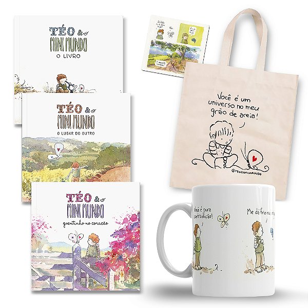 Coleção Téo & O Mini Mundo COMPLETA + Caneca + Ecobag + Ímã Já Falei