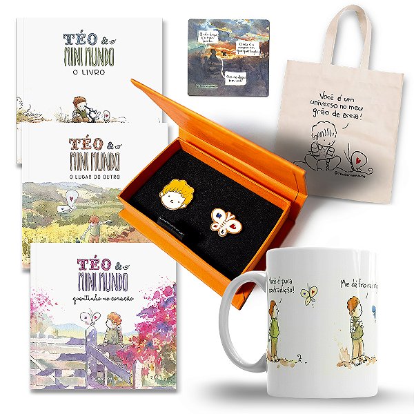 Coleção Téo & O Mini Mundo COMPLETA + Pins + Caneca + Ecobag + Ímã