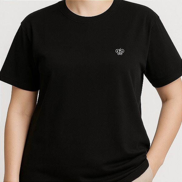 Camiseta Bordada Oficial Téo & O Mini Mundo - Preta