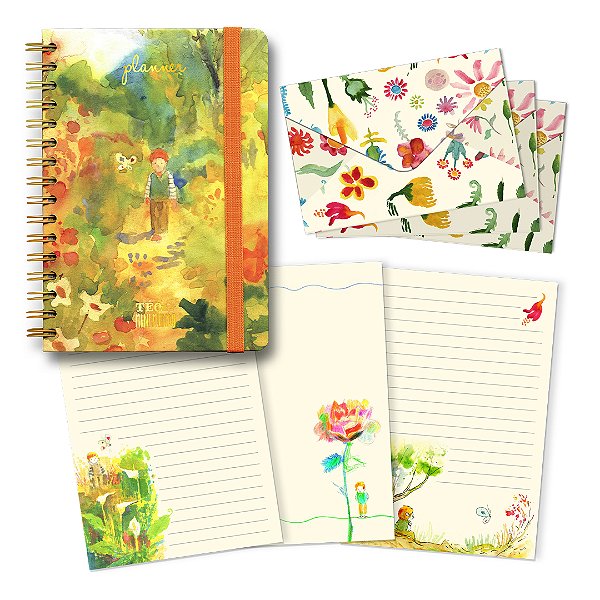 Planner + Kit Papel de Cartas Téo e Eulália com Envelope Edição 2026