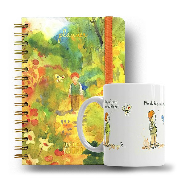 Planner Téo & O Mini Mundo + Caneca Quentinho no Coração