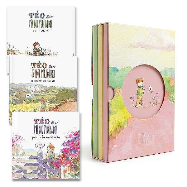 Box com 3 Cadernos + Coleção Téo & O Mini Mundo COMPLETA