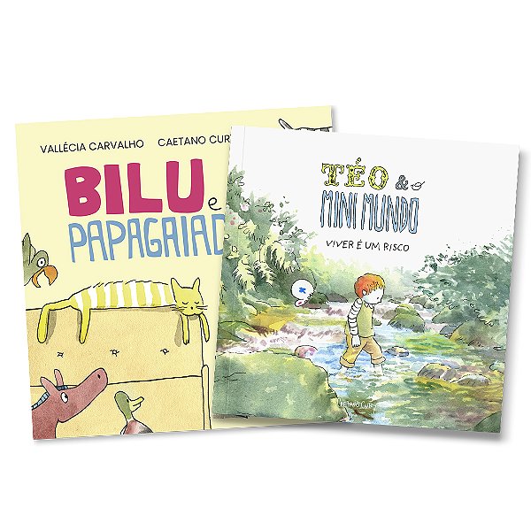 Livro Téo & O Mini Mundo - Viver é um risco + Livro Bilu e a Papagaiada