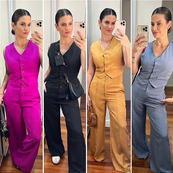 CONJUNTO COLETE ALFAIATARIA