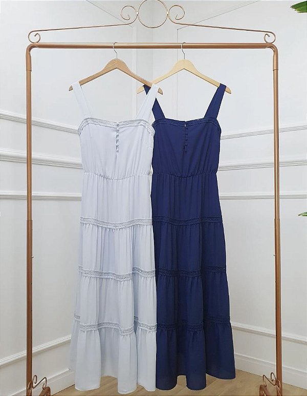 VESTIDO MIDI COM RENDA