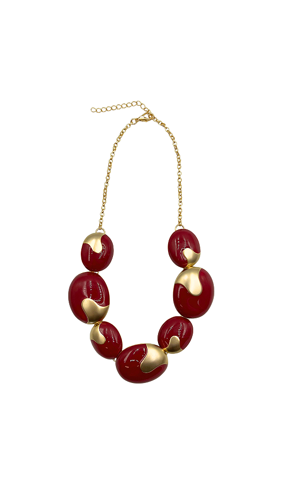 Colar Audaciosa Esmaltado Cherry/Cereja