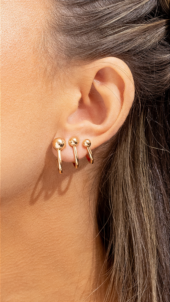 Brinco Bolas 3 em 1 (Triplo Fake)