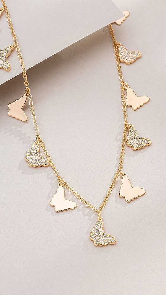 Colar Borboletas (semijoia)