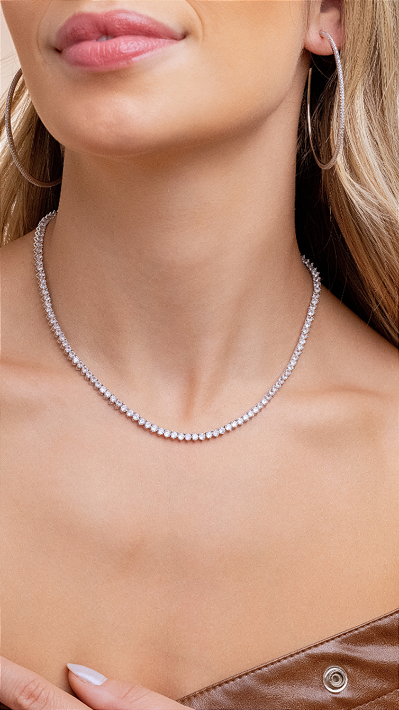 Colar Riviera 3 Pontas (Semijoia)