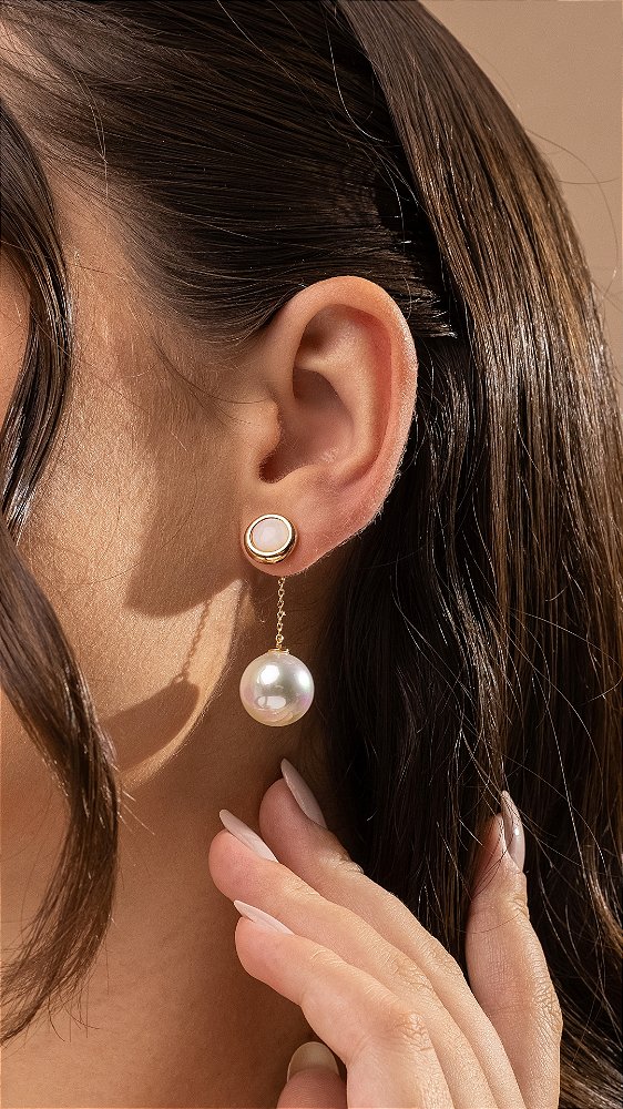 BRINCO 2 EM 1 PEROLA SEMIJOIA