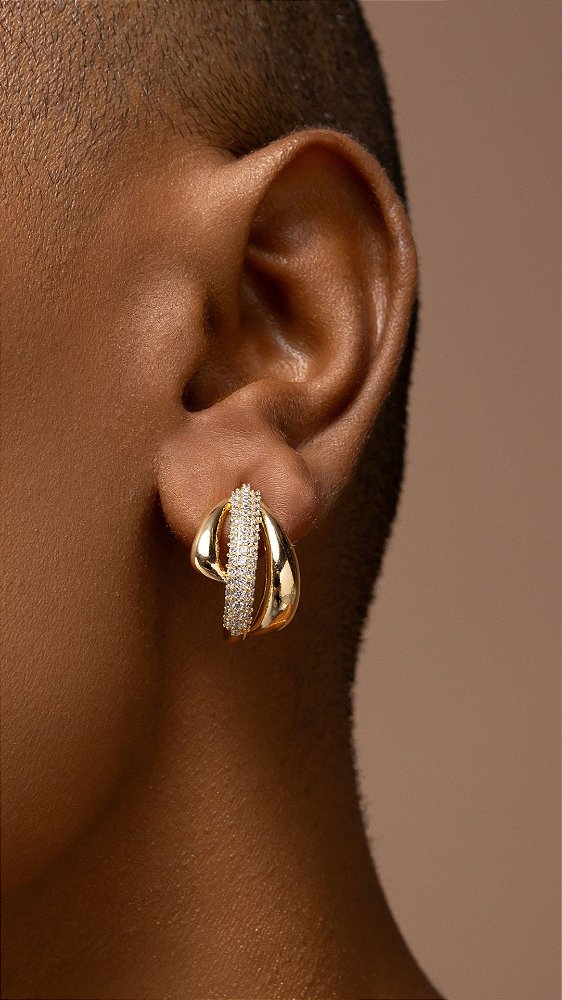 ARGOLA 3 GARRAS MEIO CRAVEJADO (SEMIJOIA)