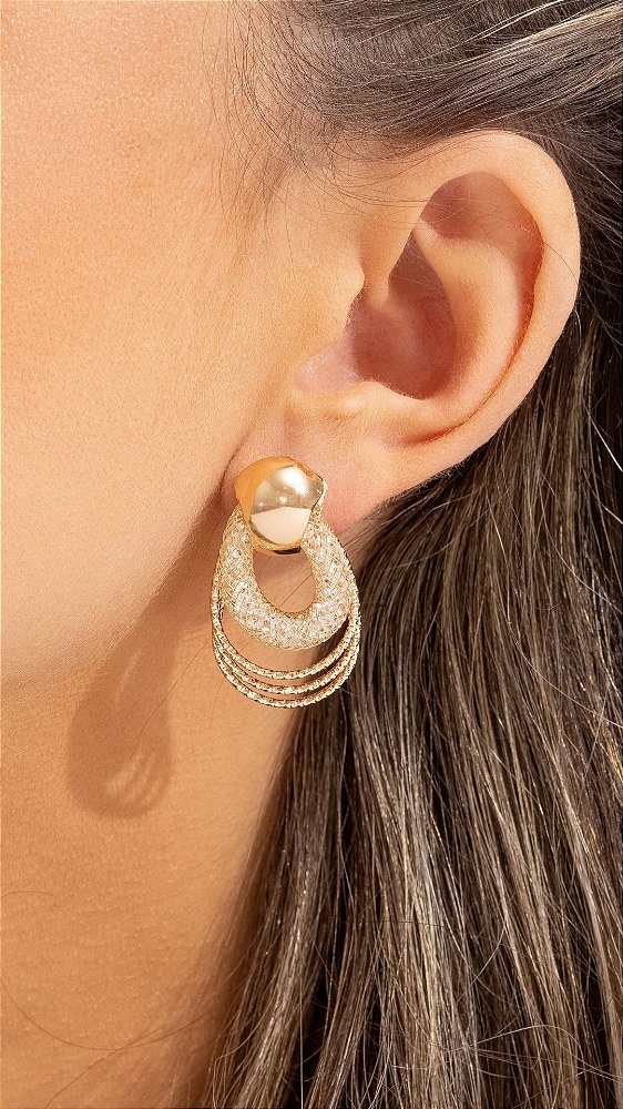 BRINCO TUBO BRILHOSO 3 AROS (SEMIJOIA)