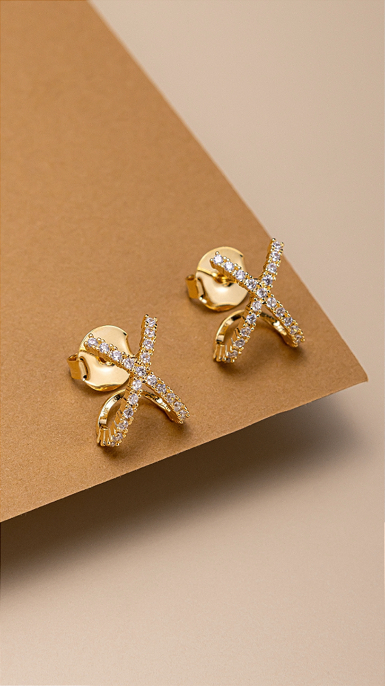 BRINCO X CRAVEJADO (semijoia)