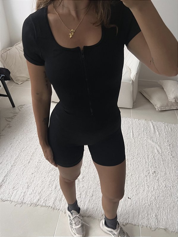 Macaquinho Seamless Decote Reto & Ziper