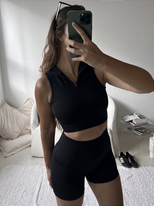 Conjunto Seamless Short & Top Ziper