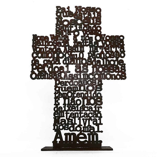 Cruz Marrom Oração Pai Nosso