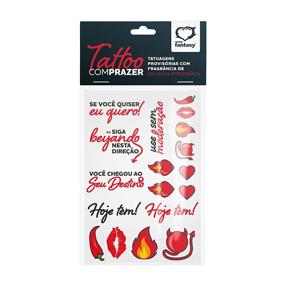 CARTELA TATTO COM PRAZER TATUAGEM PROVISORIA