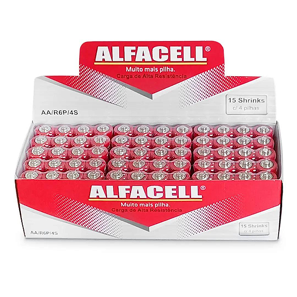 PILHA ALFACELL COMUM PQ AA 1.5V CAIXA C/ 60 UN