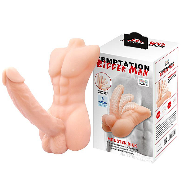 MASTURBADOR FEMININO COM PRÓTESE EM CYBERSKIN FORMATO CORPO - BIGGER MAN - BAILE