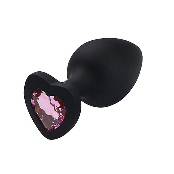 PLUG ANAL DE CORAÇÃO EM SILICONE - TAMANHO P