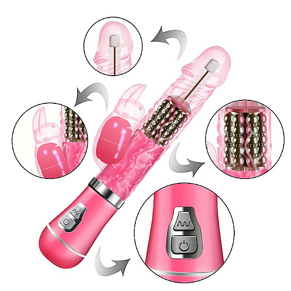 VIBRADOR ROTATIVO COM TEXTURA - RECARREGÁVEL