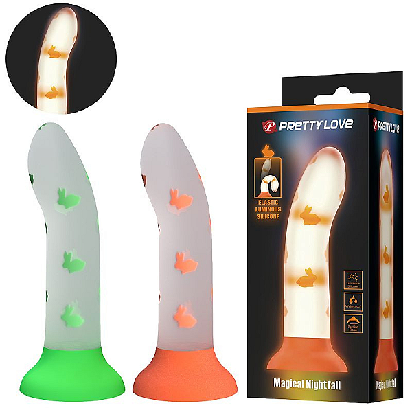 DILDO COM VENTOSA - BRILHA NO ESCURO - MAGICAL NIGHT