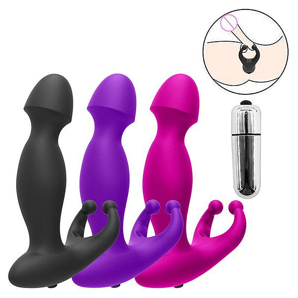 VIBRADOR DE PRÓSTATA COM ANEL E BULLET - 13,8 X 3,0 CM