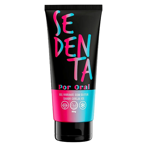 GEL LUBRIFICANTE COM GLITTER - SEDENTA POR ORAL SABOR CEREJA ICE - 50G