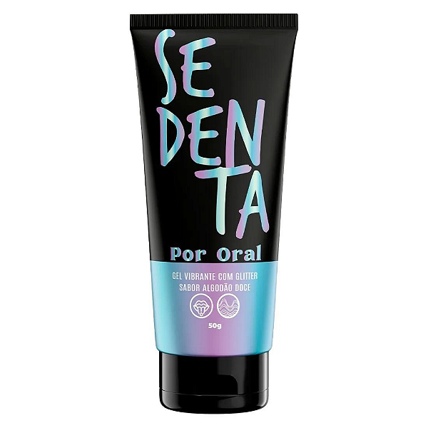 GEL LUBRIFICANTE COM GLITTER - SEDENTA POR ORAL SABOR ALGODÃO DOCE - 50G