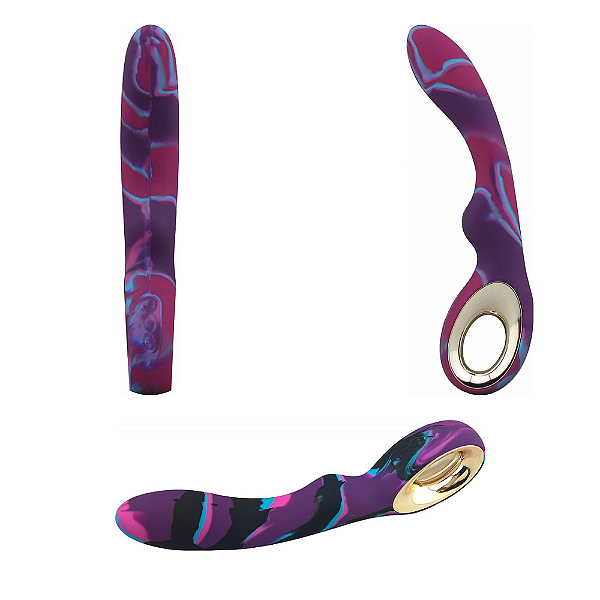VIBRADOR RECARREGÁVEL MAGIC EM PURO SILICONE MIX - LEALSO
