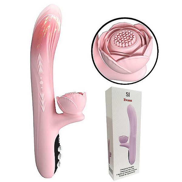 VIBRADOR DE PONTO G E CLITÓRIS COM AQUECIMENTO - EVANS