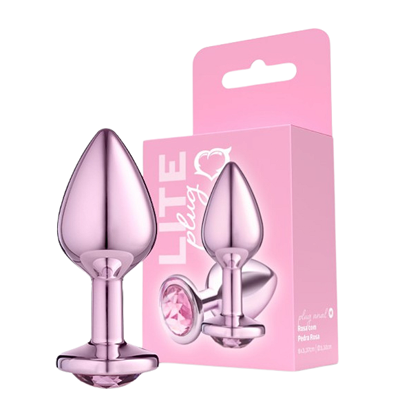 PLUG ROSA M COM PEDRA ROSA