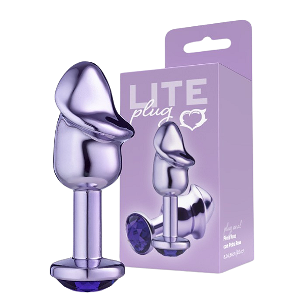 PLUG ROXO PÊNIS COM PEDRA ROXA