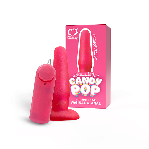 ESTIMULADOR VAGINAL E ANAL CANDY POP COM VIBRO BULLET - 12,5 X 3,3CM