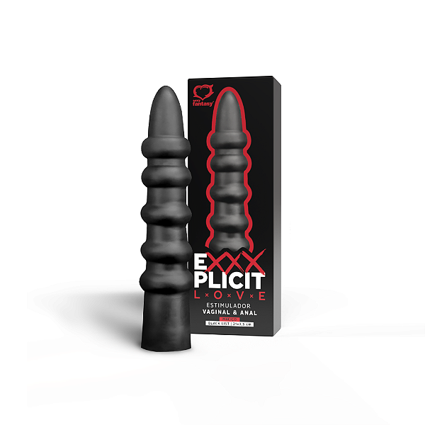 ESTIMULADOR VAGINAL E ANAL EXXXPLICIT LOVE BLACK LIST MACIÇO - 21 X 3,5CM