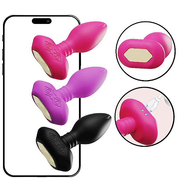 PLUG ANAL COM VIBRO E ROTAÇÃO - Á LONGA DISTÂNCIA - APP