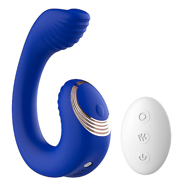 VIBRADOR DE PONTO G E CLITÓRIS COM CONTROLE REMOTO - CURVADO - TUNISIA