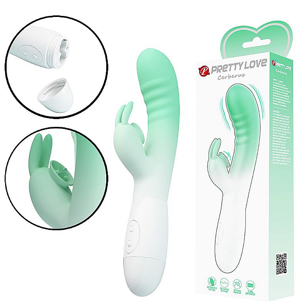 VIBRADOR DE PONTO G E CLITÓRIS À PILHA - CERBERUS