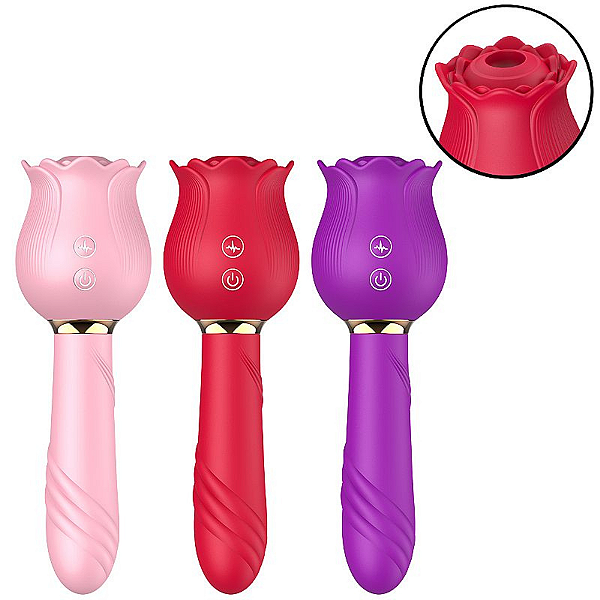VIBRADOR DE PONTO G E CLITÓRIS - ROSA COM PULSAÇÃO - CARMIM
